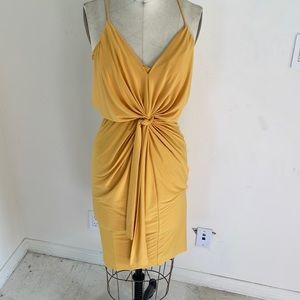 Yellow racer back slinky dress